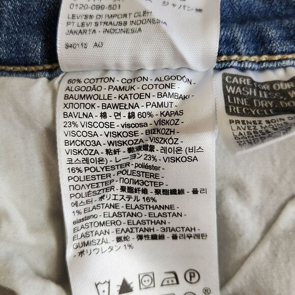 Levi's 505 Straight Leg Denim Jeans Women's 8 Mid Rise Medium Blue Stretch - Picture 8 of 13